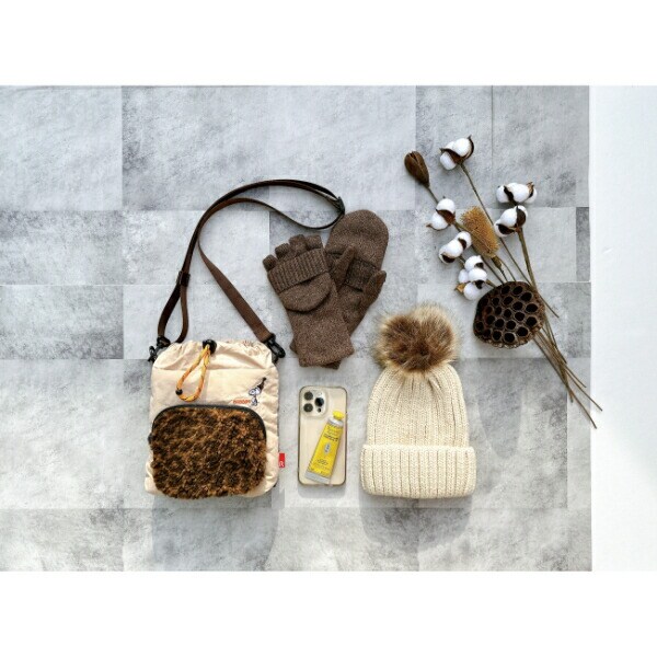 スヌーピー ボアポケットミニショルダーバッグ ブラック SNOOPY