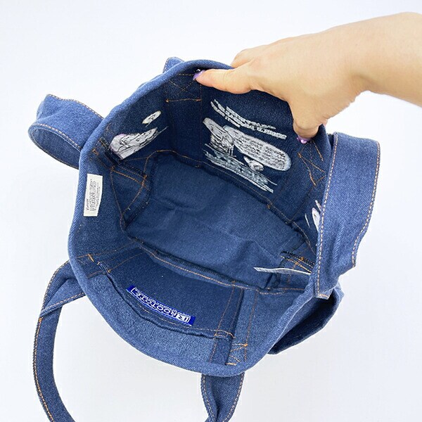 スヌーピー 刺繍ランチトートバッグ ネイビー ROOTOTE ルートート コラボ SNOOPY