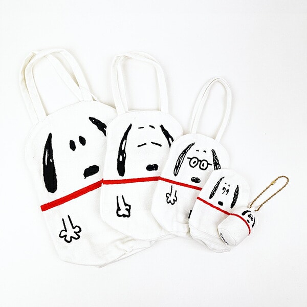 スヌーピー 3サイズトートバッグ＆ポーチ・チャーム 5点セット (ホワイト) SNOOPY ROOTOTE ルートート コラボ