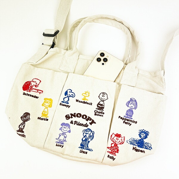 スヌーピー バケツ型2WAYトートバッグ アイボリー ショルダーバッグ ROOTOTE ルートート コラボ SNOOPY