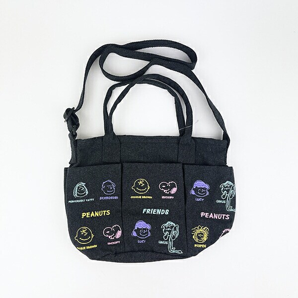 スヌーピー バケツ型2WAYトートバッグ ダークグレー ショルダーバッグ ROOTOTE ルートート コラボ SNOOPY