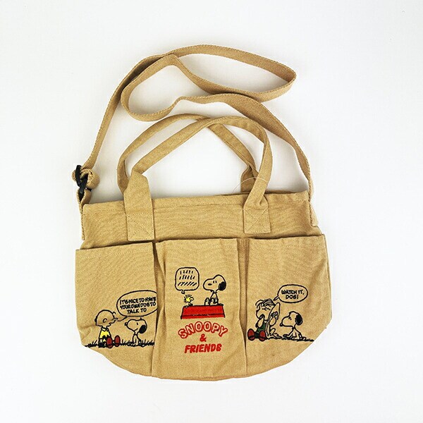 スヌーピー バケツ型2WAYトートバッグ ベージュ ショルダーバッグ ROOTOTE ルートート コラボ SNOOPY