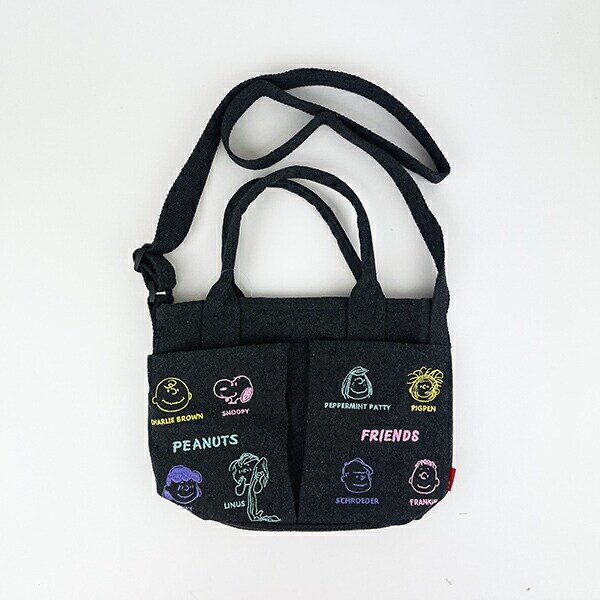 スヌーピー バケツ型2WAYミニトートバッグ ダークグレー ショルダーバッグ ROOTOTE ルートート コラボ SNOOPY