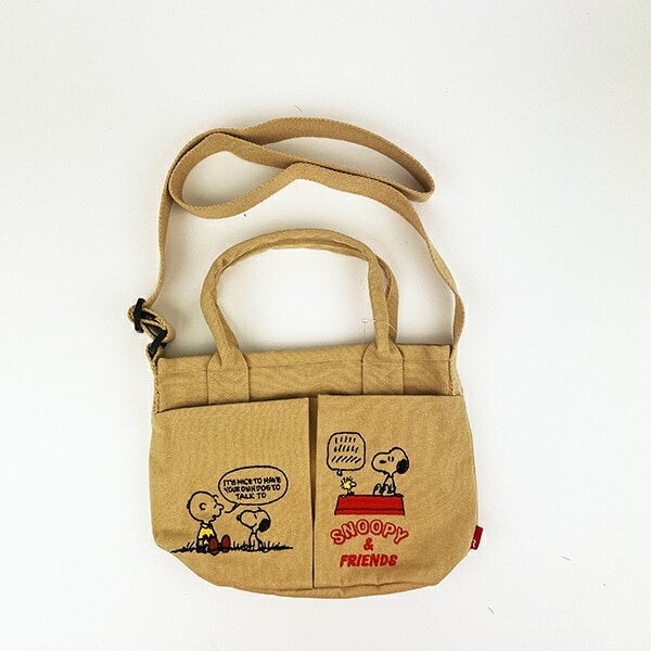 スヌーピー バケツ型2WAYミニトートバッグ ベージュ ショルダーバッグ ROOTOTE ルートート コラボ SNOOPY