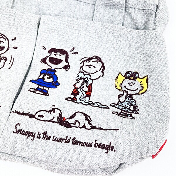 スヌーピー バケツ型2WAYミニトートバッグ ライトグレー ショルダーバッグ ROOTOTE ルートート コラボ SNOOPY