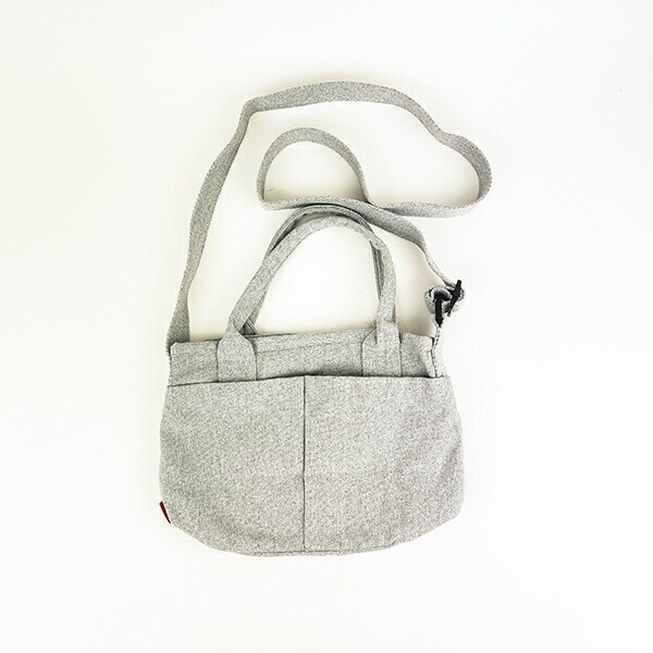 スヌーピー バケツ型2WAYミニトートバッグ ライトグレー ショルダーバッグ ROOTOTE ルートート コラボ SNOOPY