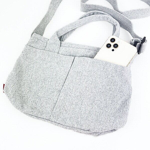 スヌーピー バケツ型2WAYミニトートバッグ ライトグレー ショルダーバッグ ROOTOTE ルートート コラボ SNOOPY