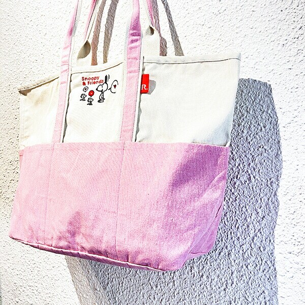 スヌーピー トートバッグ(L) (ピンク) ランチ SNOOPY ROOTOTE ルートート コラボ
