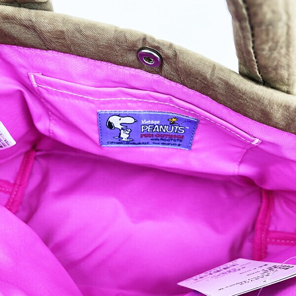 スヌーピー トートバッグ ブラウン SNOOPY ROOTOTE ルートート コラボ