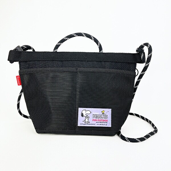 スヌーピー サコッシュ ブラック ショルダーバッグ SNOOPY ROOTOTE ルートート コラボ