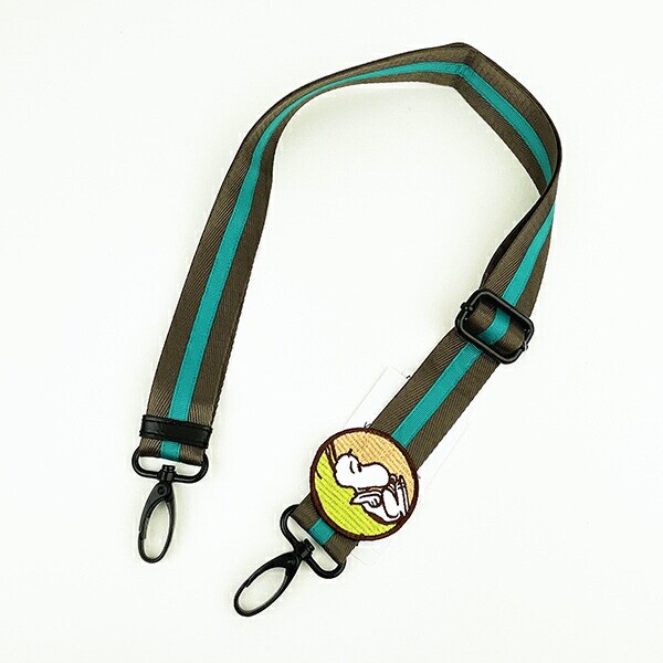 スヌーピー ショルダーバッグストラップ (グリーン×ブラウン) PEANUTS 75th ROOTOTE SNOOPY