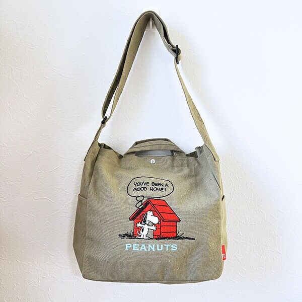 スヌーピー 2WAYショルダートートバッグ カーキ ROOTOTE ルートート コラボ SNOOPY
