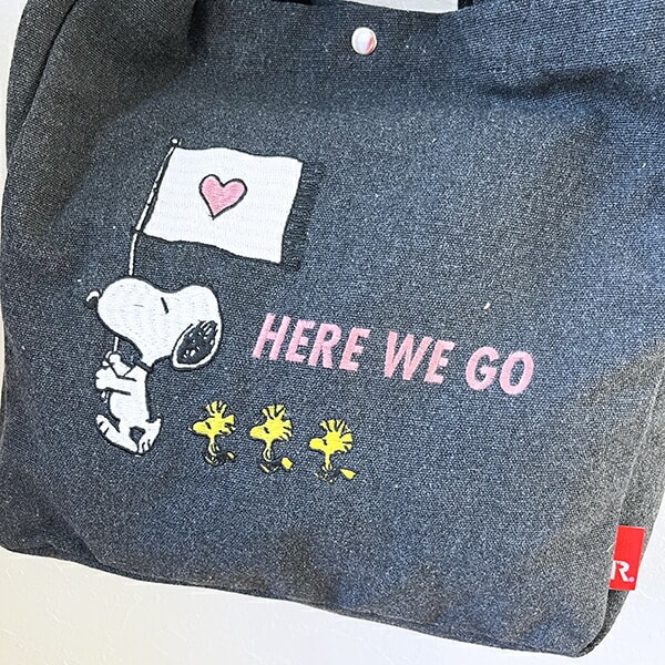 スヌーピー 2WAYショルダートートバッグ グレー ROOTOTE ルートート コラボ SNOOPY