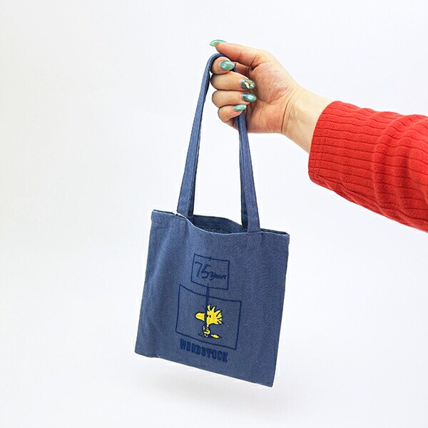 スヌーピー ウッドストック ミニトートバッグ ブルー PEANUTS 75th ROOTOTE ルートート SNOOPY