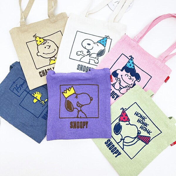 スヌーピー ウッドストック ミニトートバッグ ブルー PEANUTS 75th ROOTOTE ルートート SNOOPY