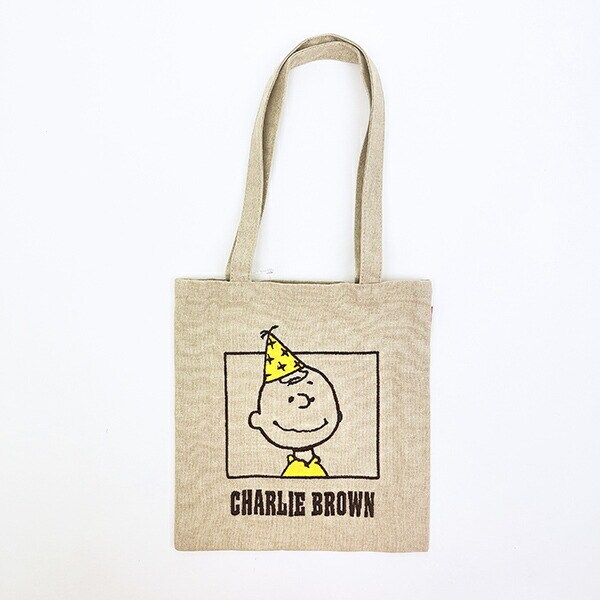 スヌーピー チャーリーブラウン ミニトートバッグ ベージュ PEANUTS 75th ROOTOTE SNOOPY