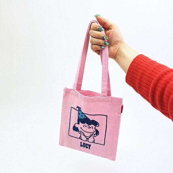 スヌーピー ルーシー ミニトートバッグ ピンク PEANUTS 75th ROOTOTE ルートート SNOOPY