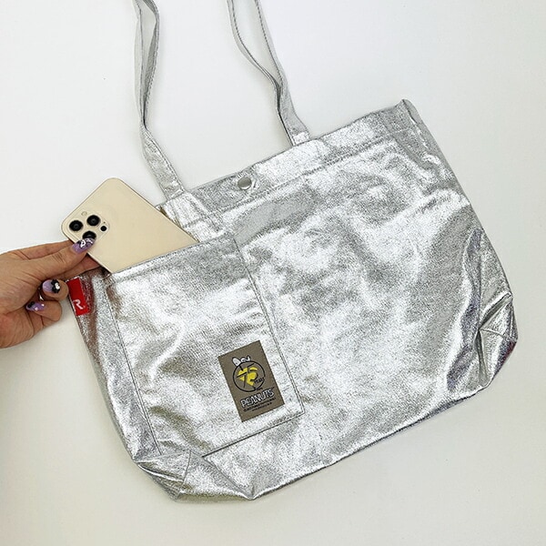 スヌーピー A4トートバッグ シルバー PEANUTS 75th ROOTOTE ルートート コラボ SNOOPY