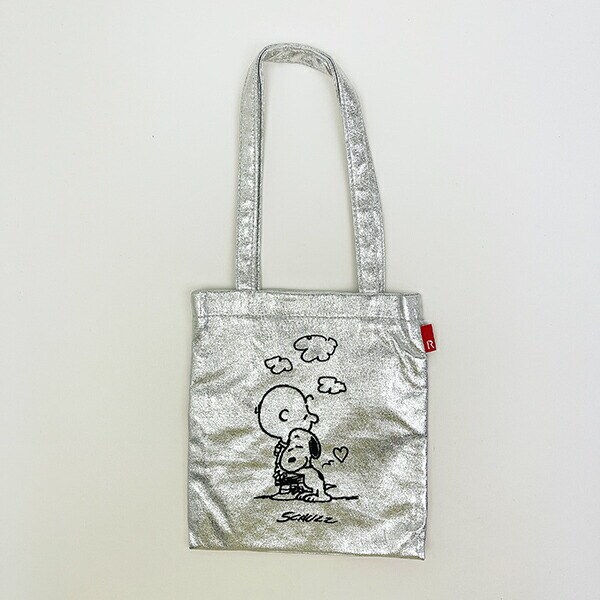 スヌーピー ミニトートバッグ シルバー PEANUTS 75th ROOTOTE ルートート コラボ SNOOPY