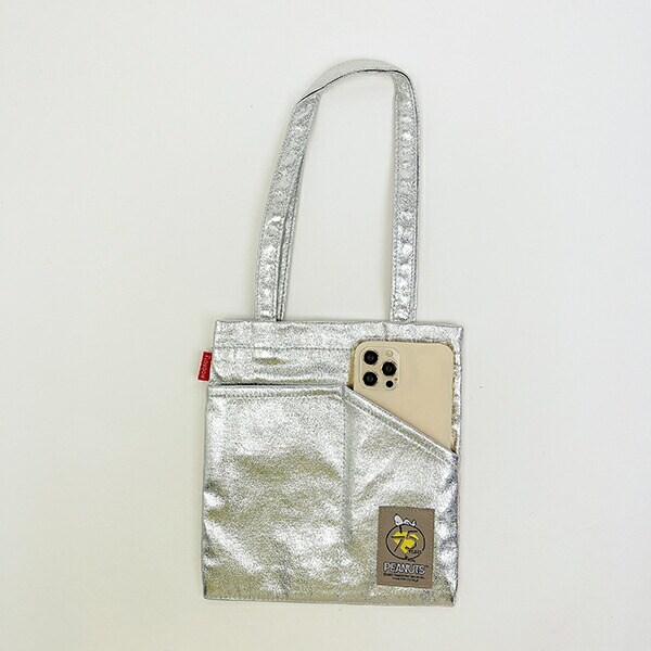 スヌーピー ミニトートバッグ シルバー PEANUTS 75th ROOTOTE ルートート コラボ SNOOPY