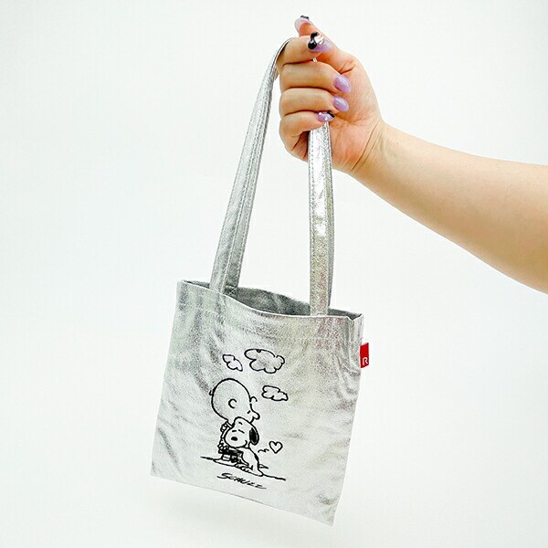 スヌーピー ミニトートバッグ シルバー PEANUTS 75th ROOTOTE ルートート コラボ SNOOPY