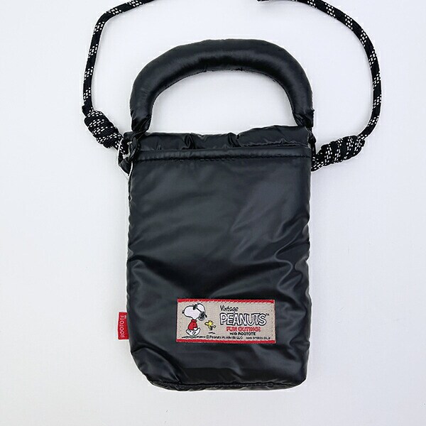 スヌーピー 2WAYミニショルダーバッグ シャイニーブラック ROOTOTE ルートート コラボ SNOOPY