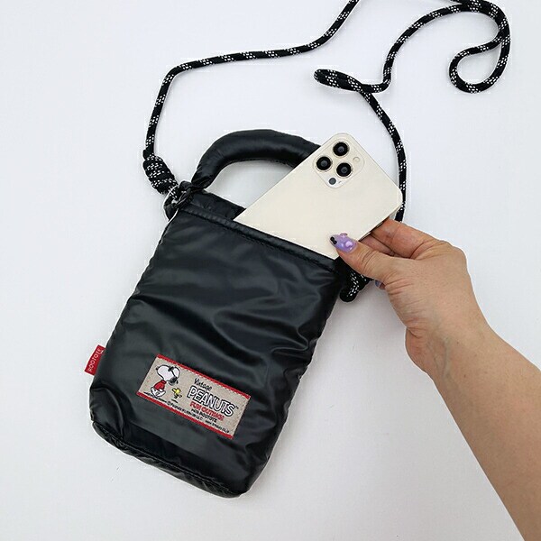 スヌーピー 2WAYミニショルダーバッグ シャイニーブラック ROOTOTE ルートート コラボ SNOOPY
