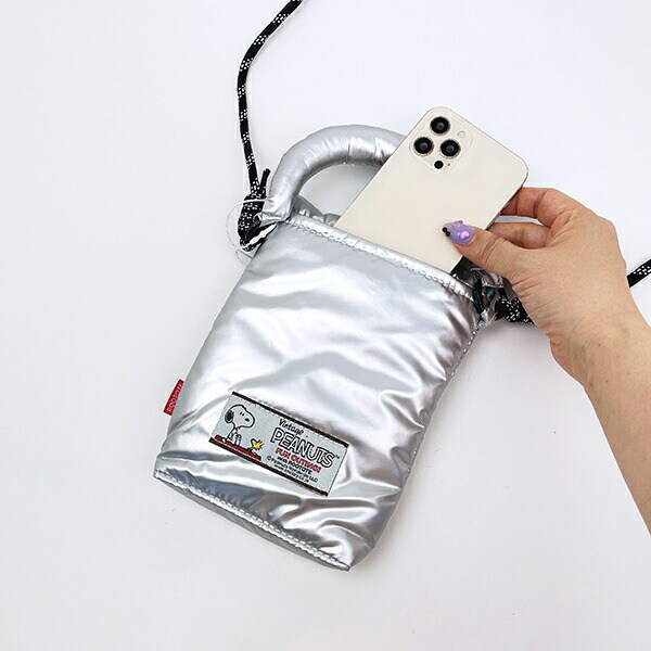 スヌーピー 2WAYミニショルダーバッグ シャイニーシルバー ROOTOTE ルートート コラボ SNOOPY