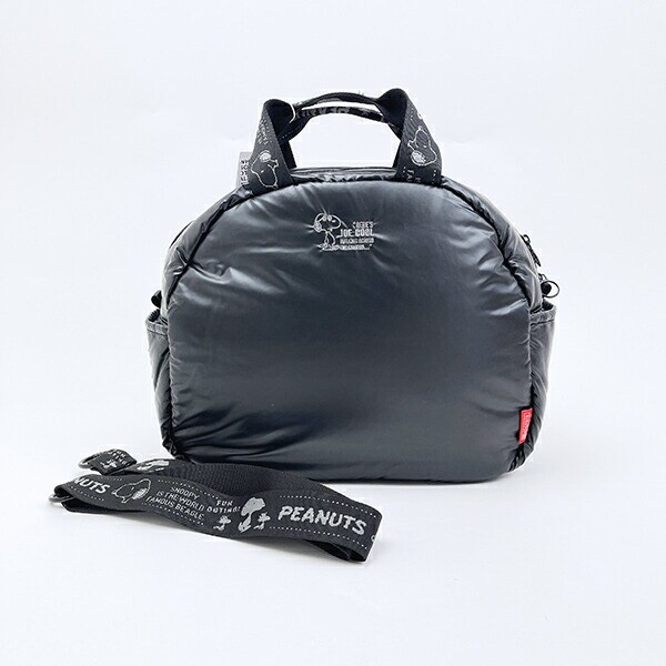 スヌーピー 2WAYショルダーバッグ(ミディアム) シャイニーブラック ROOTOTE ルートート コラボ SNOOPY