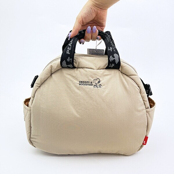 スヌーピー 2WAYショルダーバッグ(ミディアム) マットベージュ ROOTOTE ルートート コラボ SNOOPY