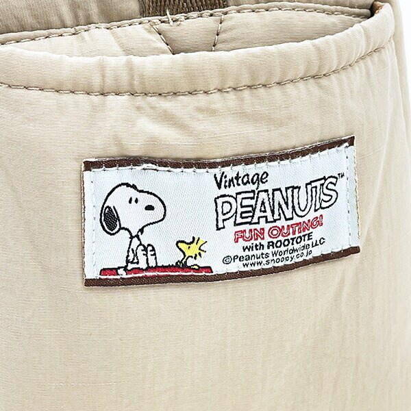 スヌーピー 2WAYショルダーバッグ(ミディアム) マットベージュ ROOTOTE ルートート コラボ SNOOPY
