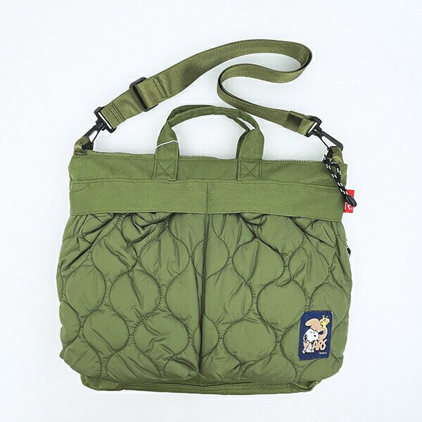 スヌーピー A4ワイド2WAYショルダーバッグ カーキ PEANUTS 75th ROOTOTE ルートート SNOOPY