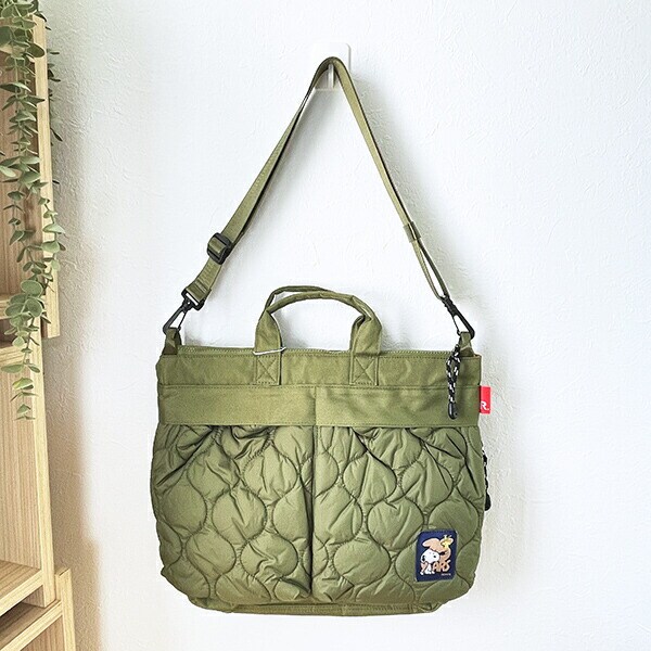 スヌーピー A4ワイド2WAYショルダーバッグ カーキ PEANUTS 75th ROOTOTE ルートート SNOOPY