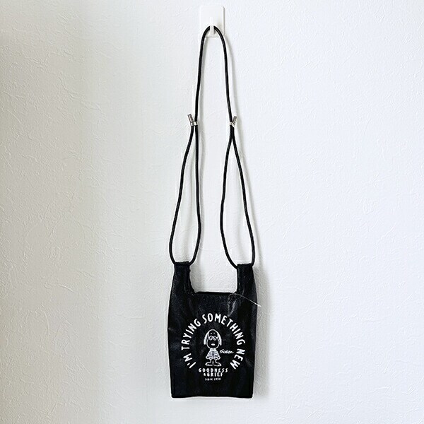 スヌーピー ミニショルダーバッグ ブラック PEANUTS 75th ROOTOTE ルートート コラボ SNOOPY