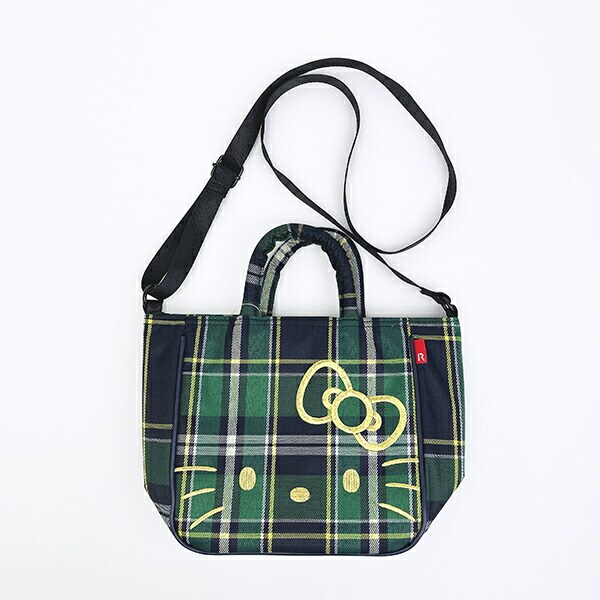 サンリオ ハローキティ 2WAYショルダートートバッグ  (グリーンチェック) ルートート ROOTOTE  Sanrio