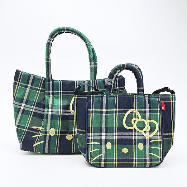サンリオ ハローキティ 2WAYショルダートートバッグ  (グリーンチェック) ルートート ROOTOTE  Sanrio