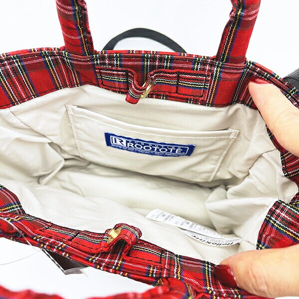 サンリオ ハローキティ 2WAYショルダートートバッグ  (レッドチェック) ルートート ROOTOTE  Sanrio