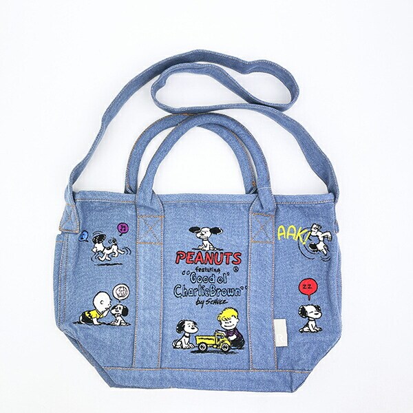 スヌーピー 刺繍2WAYショルダーバッグ サックス ROOTOTE ルートート SNOOPY