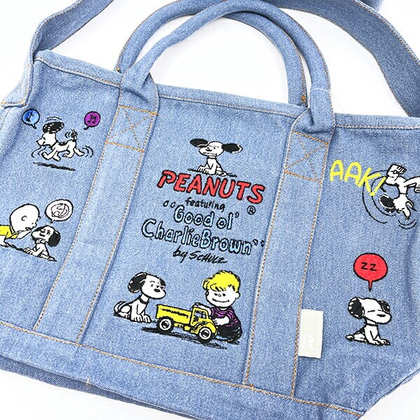 スヌーピー 刺繍2WAYショルダーバッグ サックス ROOTOTE ルートート SNOOPY
