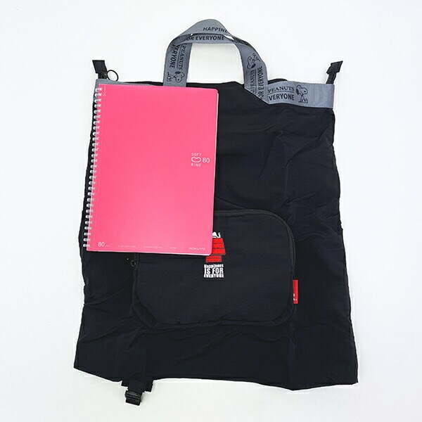 スヌーピー パッカブル リュックトートバッグ ブラック ルートート ROOTOTE SNOOPY