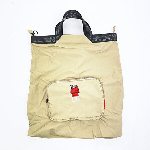 スヌーピー パッカブル リュックトートバッグ ベージュ ルートート ROOTOTE SNOOPY