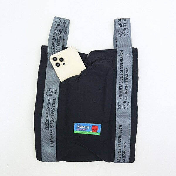 スヌーピー ショッピングバッグ トートバッグ ブラック ROOTOTE ルートート SNOOPY