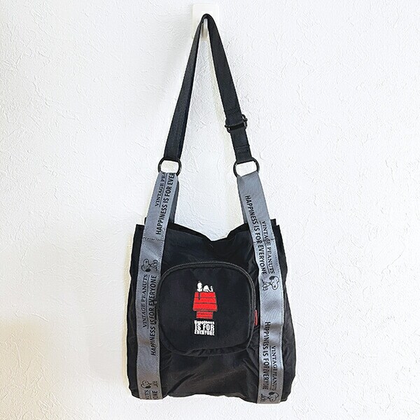 スヌーピー ショッピングバッグ トートバッグ ブラック ROOTOTE ルートート SNOOPY