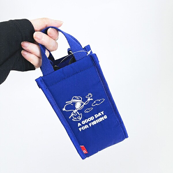 スヌーピー 2WAYボトルショルダートートバッグ (ブルー) ランチ ルートート ROOTOTE SNOOPY