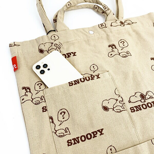 スヌーピー ジャガードトートバッグ (ベージュ) ルートート (ROOTOTE) SNOOPY