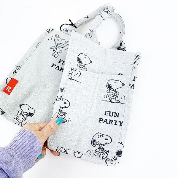 スヌーピー ジャガードトートバッグ (グレー) ルートート (ROOTOTE) SNOOPY
