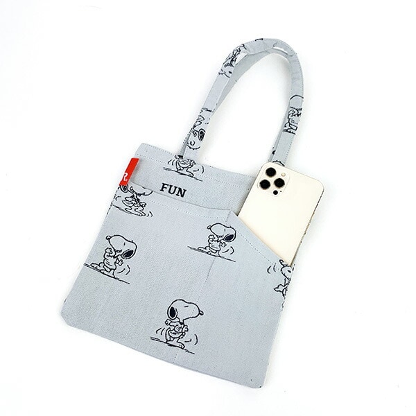 スヌーピー ジャガードトートバッグ (グレー) ルートート (ROOTOTE) SNOOPY