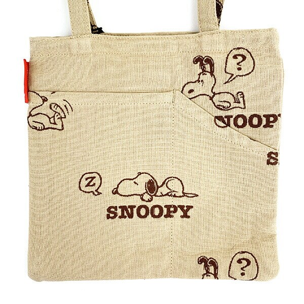 スヌーピー ジャガードトートバッグ (ベージュ) ルートート (ROOTOTE) SNOOPY