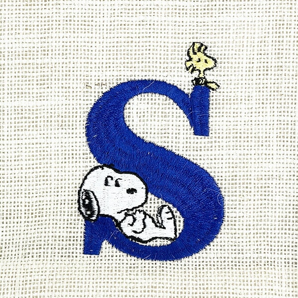 スヌーピー ジュートイニシャルバッグ〈S〉 アイボリー 天然素材 SNOOPY　