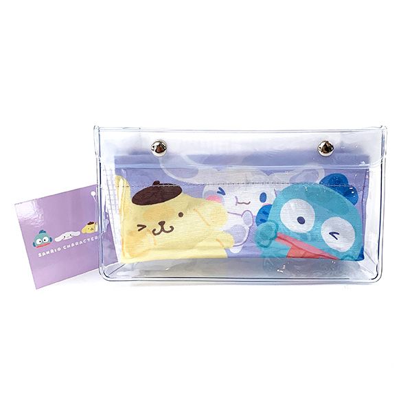 サンリオ サンリオキャラクターズ むぎゅっとシリーズ クリアハイペンケース むぎゅっとパープル ペンケース ポーチ